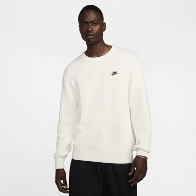 Nike Men's Club Crew-neck Sweater In White