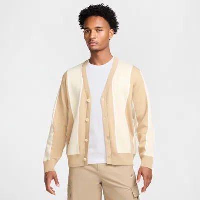 Nike Men's Club Fairway Stripe Sweater In Brown