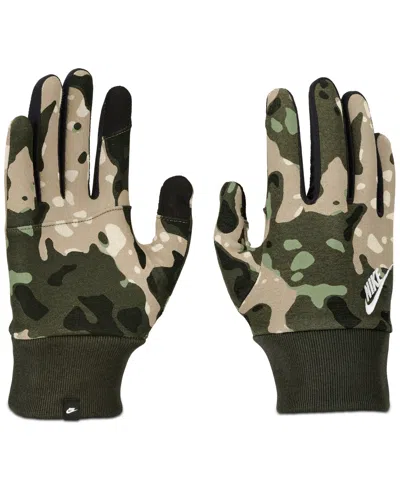Nike Men's Club Fleece 2.0 Gloves In Printed Cargo Khaki,white