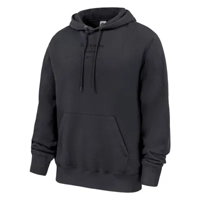 Nike Men's Club Fleece Baseball Pullover Hoodie In Gray