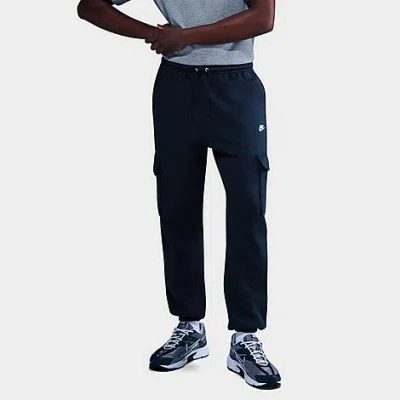 Nike Men's Club Fleece Cargo Jogger Pants In Blue
