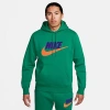 Nike Men's Club Fleece Chenille Futura Pullover Hoodie In Malachite/malachite