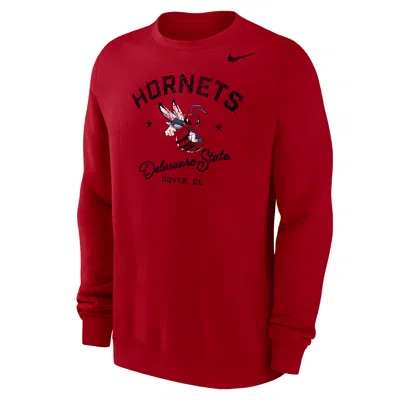 Nike Men's Club Fleece College (delaware State University) Menâs Crew-neck Sweatshirt In Black
