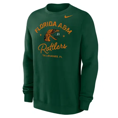 Nike Men's Club Fleece College (florida A&m University) Menâs Crew-neck Sweatshirt In Black