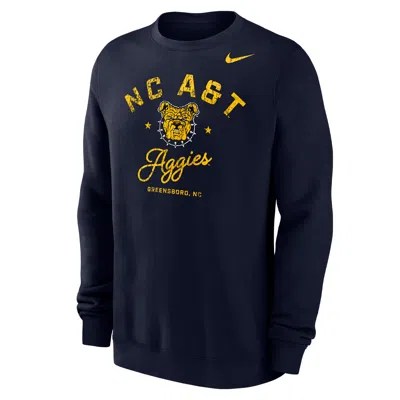 Nike Men's Club Fleece College (north Carolina A&t University) Menâs Crew-neck Sweatshirt In Red