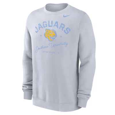 Nike Men's Club Fleece College (southern University And A&m) Menâs Crew-neck Sweatshirt In White