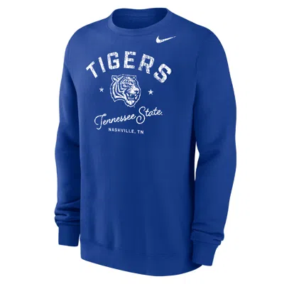 Nike Men's Club Fleece College (tennessee State University) Menâs Crew-neck Sweatshirt In Blue
