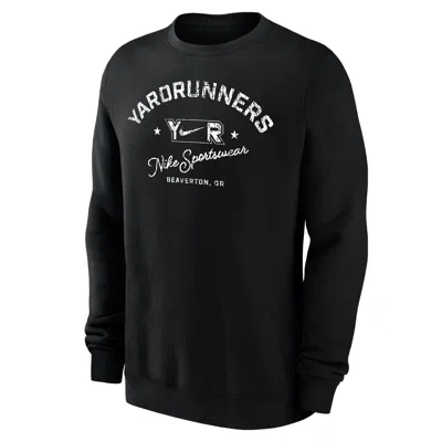 Nike Men's Club Fleece College (yardrunners) Menâs Crew-neck Sweatshirt In Black