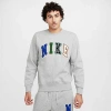 Nike Men's Club Fleece Collegiate Crew Sweatshirt In Dark Grey Heather/white