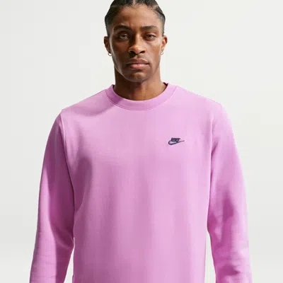 Nike Men's Club Fleece Crew In Purple