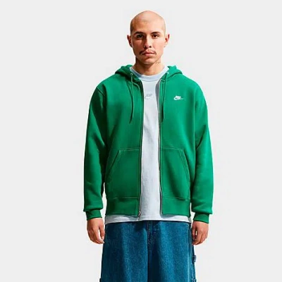 Nike Men's Club Fleece Embroidered Premium Full-zip Hoodie In Green