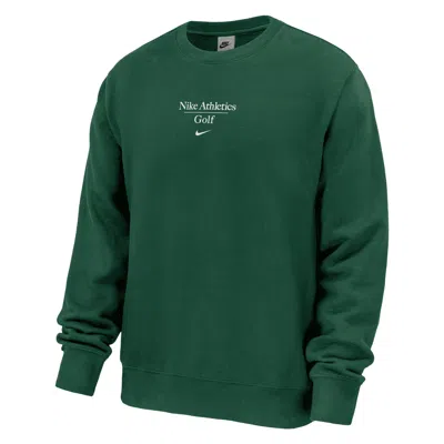 Nike Men's Club Fleece Golf Crew-neck Sweatshirt In Green