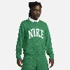 Nike Men's Club Fleece Long-sleeve Fleece Polo In Malachite/white