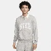 Nike Men's Club Fleece Long-sleeve Fleece Polo In Dark Grey Heather/white