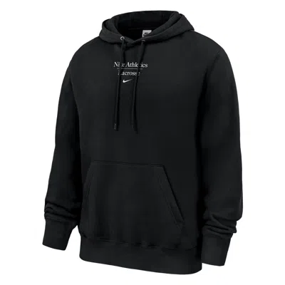 Nike Men's Club Fleece Men;s Lacrosse Pullover Hoodie In Black