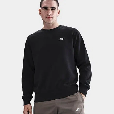 Nike Mens  Club Crew Sweater In Black/white