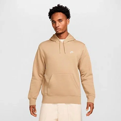 Nike Men's Club Fleece Premium Embroidered Pullover Hoodie In Neutral
