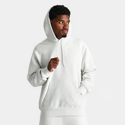 Nike Men's Club Fleece Premium Embroidered Pullover Hoodie In White