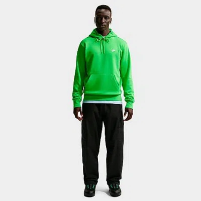 Nike Men's Club Fleece Premium Embroidered Pullover Hoodie In Green