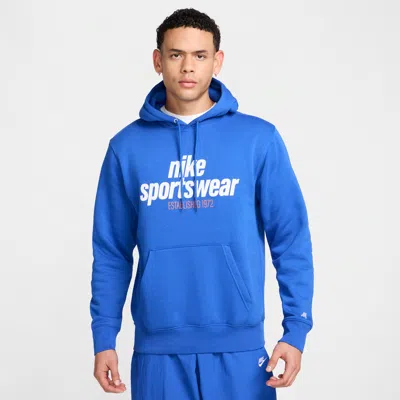 Nike Men's Club Fleece Pullover Hoodie In Blue