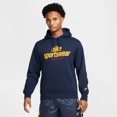 Nike Men's Club Fleece Pullover Hoodie In Blue