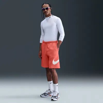 Nike Men's Club Fleece Shorts In Orange