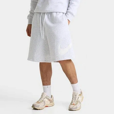 Nike Men's Club Fleece Swoosh Graphic Shorts In White