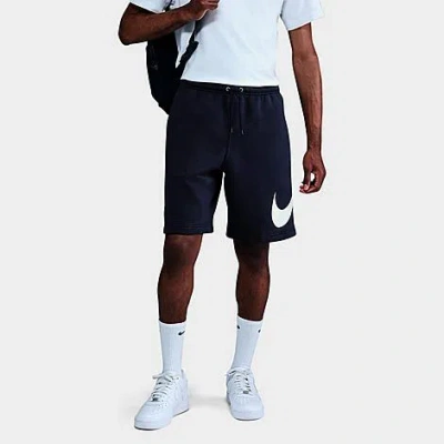 Nike Men's Club Fleece Swoosh Graphic Shorts In Blue