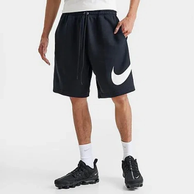 Nike Men's Club Fleece Swoosh Graphic Shorts In Black