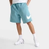 Nike Men's Club Fleece Swoosh Graphic Shorts In Denim Turquoise/denim Turquoise/white