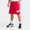 Nike Men's Club Fleece Swoosh Graphic Shorts In University Red/university Red/white