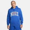 Nike Men's Club Fleece Varsity Graphic Hoodie In Game Royal/safety Orange