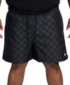 Nike Club Flow Check Nylon Shorts In Black,(white)