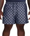 Nike Men's Club Flow Checker Logo Shorts In Midnight Navy,(white)