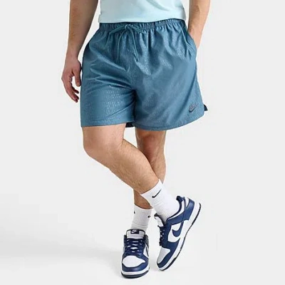 Nike Men's Club Flow Monogram Woven Shorts In Smokey Blue