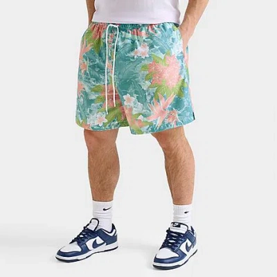 Nike Men's Club Flow Print Twill Woven Shorts In Mint Foam/denim Turquoise/mint Foam