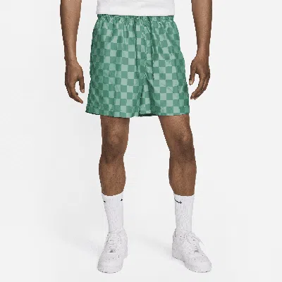 Nike Club Flow Check Nylon Shorts In Malachite/white