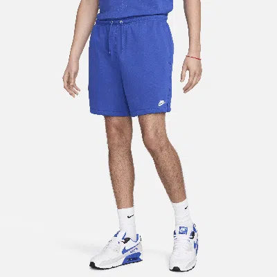 Nike Men's Club French Terry Flow Shorts In Game Royal/game Royal/white