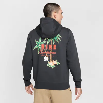 Nike Men's Club Full-zip Fleece Hoodie In Grey