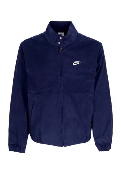 Nike Men's Club Harrington Corduroy Jacket Midnight Navy/white In Blue