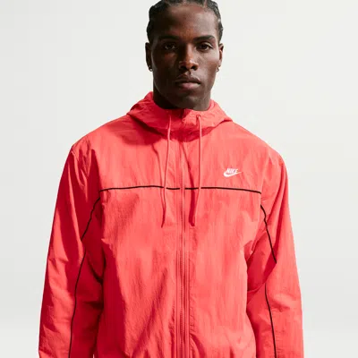 Nike Men's Club Hooded Jacket In Orange