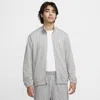 Nike Men's Club Knit Jacket In Lt Smoke Grey/dk Grey Heather/white