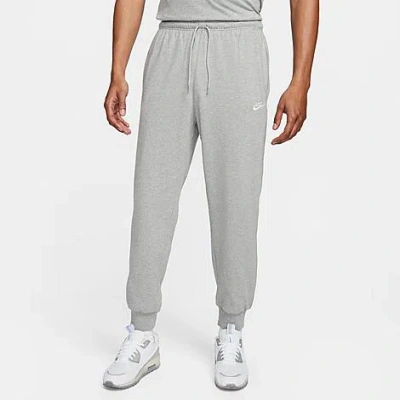 Nike Men's Club Knit Jogger Pants In Dark Grey Heather/white