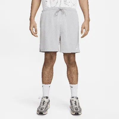 Nike Club Flow Mesh Athletic Shorts In Light Smoke Grey/white