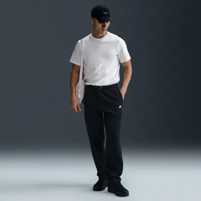 Nike Men's Club Open-hem Fleece Pants In Black