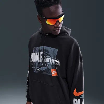 Nike Men's Club Oversized French Terry Pullover Hoodie In Black
