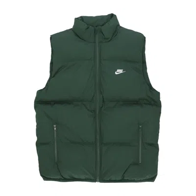 Nike Men's Club Puffer Vest Sleeveless Down Jacket Fir/white In Green