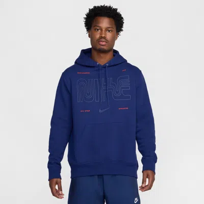 Nike Men's Club Pullover Fleece Hoodie In Blue