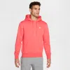 Nike Men's Club Pullover Fleece Hoodie In Orange