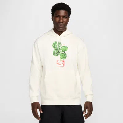 Nike Men's Club Pullover Hoodie In White
